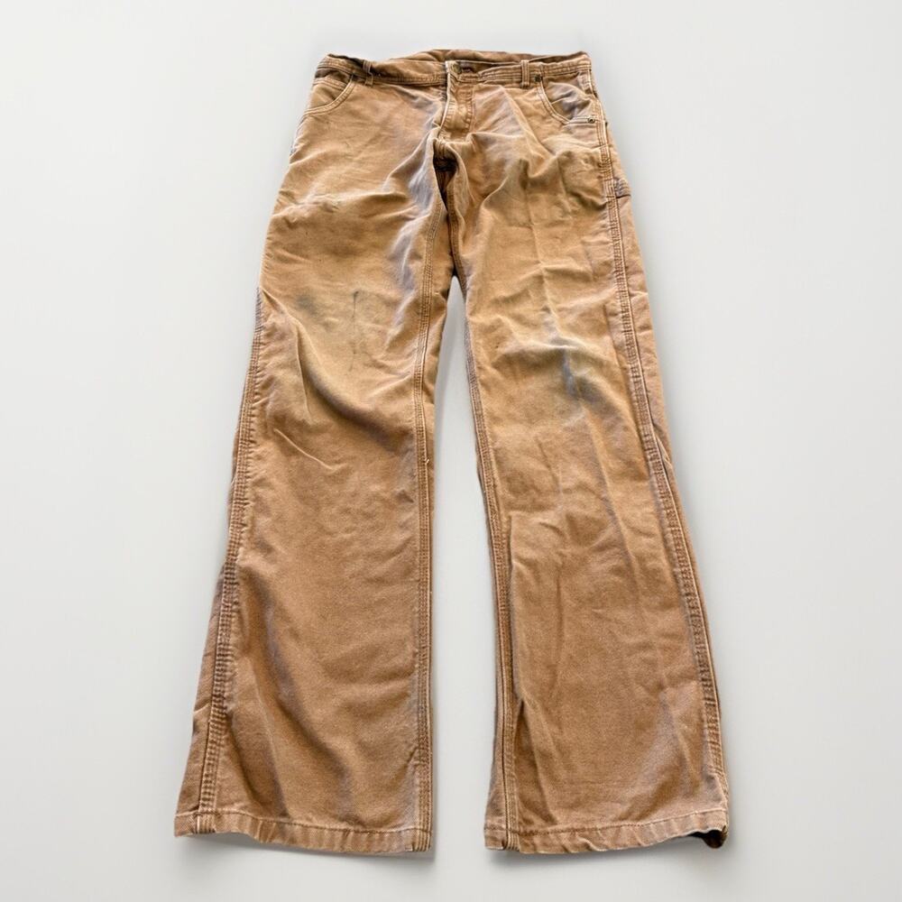 Key Mens Brown Canvas Carpenter Work Pants Size 32x34